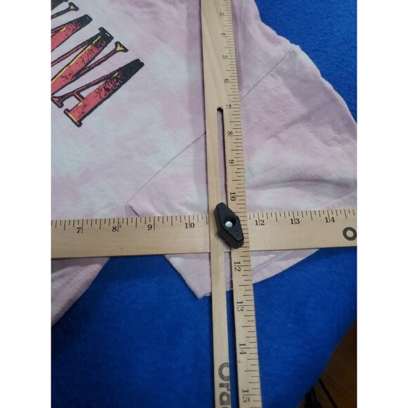 Nirvana T-Shirt Men's Small Short Sleeve Music Smiley Graphic Tie Dye Pink - Picture 8 of 14